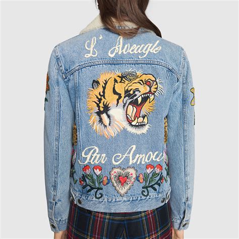 gucci jacket female|gucci denim jacket women.